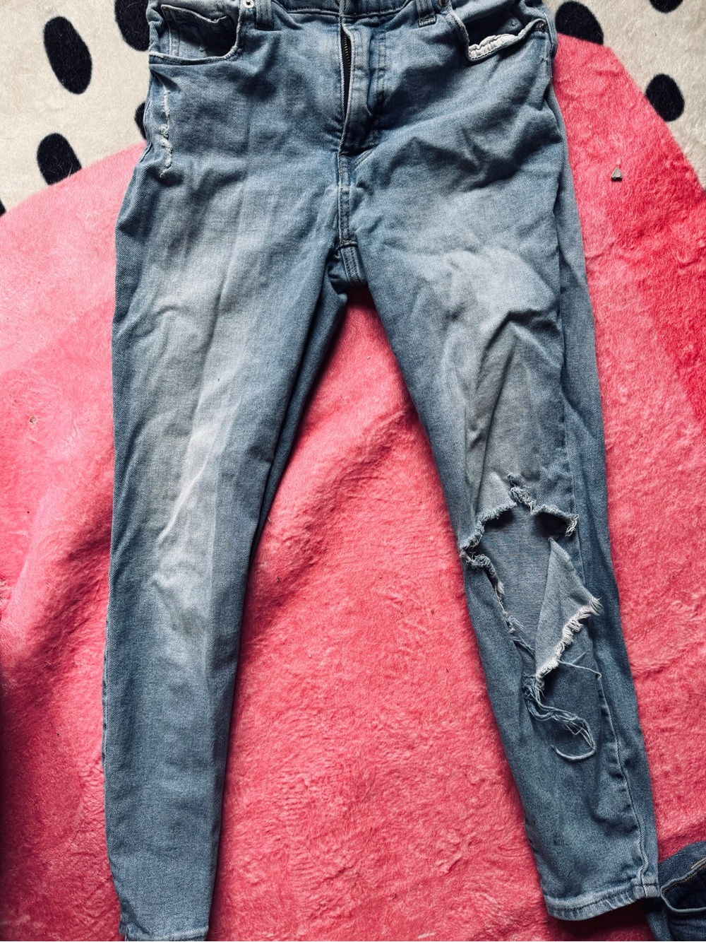 Lucky Brand Women's Light Blue Ripped Skinny Jeans